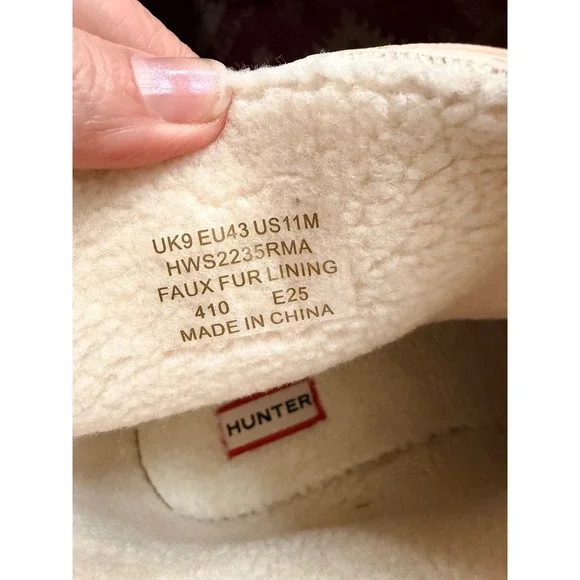 Hunter Original Play Short Leopard Print Faux Fur Lined Rain Boots Womens 11M - Picture 6 of 9